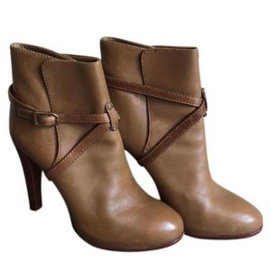 Tory Burch Golden Brown Leather Ankle Bootie